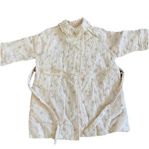 VTG 1960s quilted little girls pink floral bathrobe-Mid century-kitschy-read msm